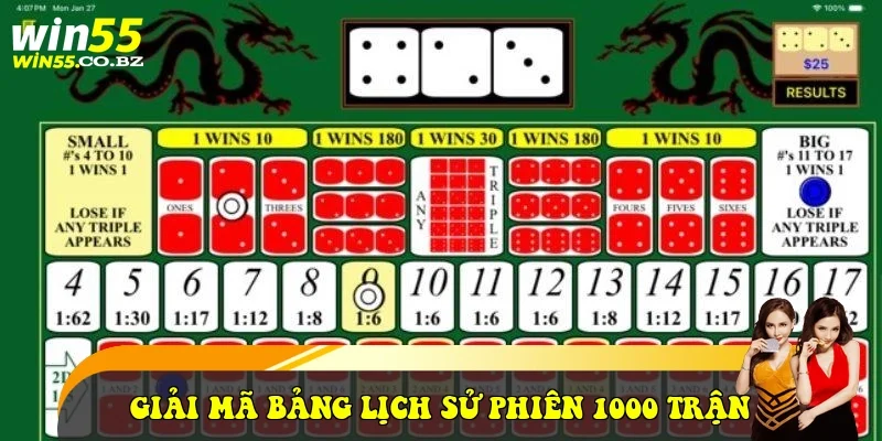 Giải mã bảng lịch sử phiên 1000 trận